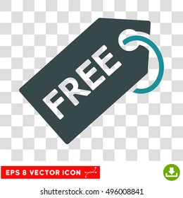 Vector Free Tag EPS vector pictograph. Illustration style is flat iconic bicolor soft blue symbol on a transparent background.