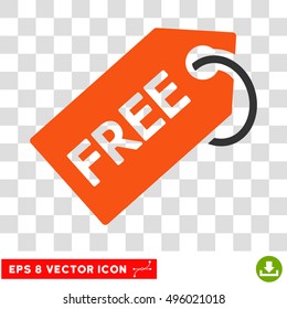 Vector Free Tag EPS vector pictograph. Illustration style is flat iconic bicolor orange and gray symbol on a transparent background.