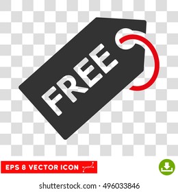 Vector Free Tag EPS vector pictograph. Illustration style is flat iconic bicolor gray and intensive red symbol on a transparent background.