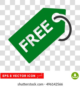 Vector Free Tag EPS vector pictograph. Illustration style is flat iconic bicolor green and gray symbol on a transparent background.
