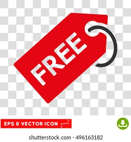 Vector Free Tag EPS vector pictograph. Illustration style is flat iconic bicolor intensive red and gray symbol on a transparent background.