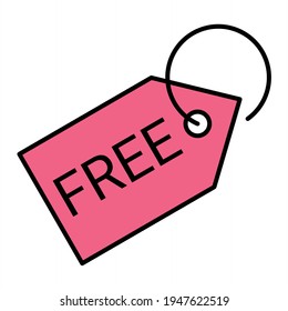 Vector Free Tag Outline Icon Design
