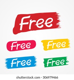 Vector of free tag, free sign, free label.
