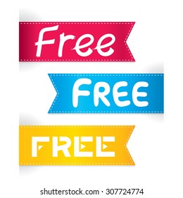 Vector of free tag, free sign, free label.