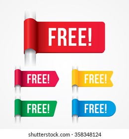 Vector of free tag, free sign, free label.