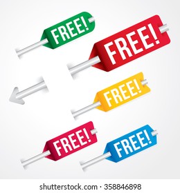 Vector of free tag, free sign, free label.