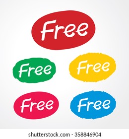 Vector of free tag, free sign, free label.