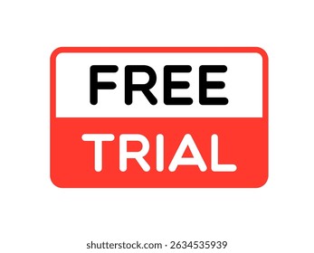 Vector Free Trial Label on White Background