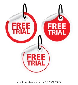 Vector. Free trial labels and stickers.