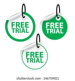 Vector. Free trial labels and stickers. 