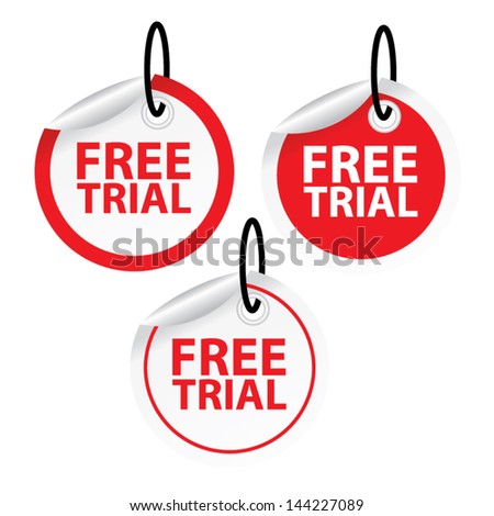 Vector. Free trial labels and stickers.