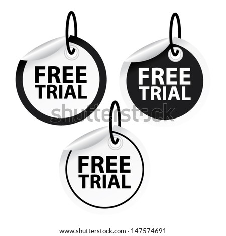 Vector. Free trial labels and stickers.