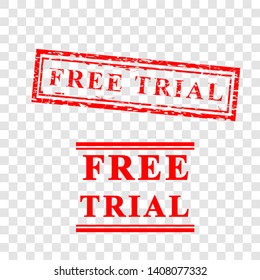 Vector Free Trial, Red Grunge Rubber Stamp