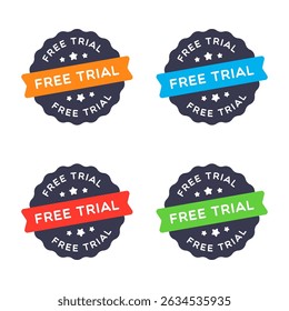 Vector Free Trial Star Badge Labels