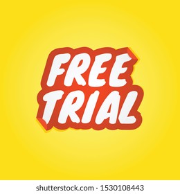 Vector Free Trial Sticker Label