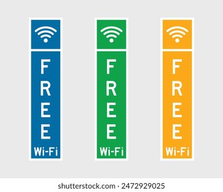 Vector Free Wifi Area Sign In Multiple Color