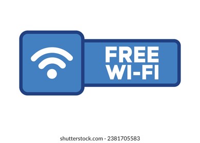 Vector free wifi zone blue icon free wifi here concept vector stock illustration