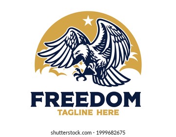 vector of freedom eagle vintage logo