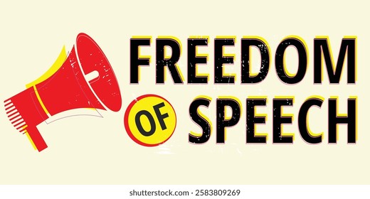 VECTOR FREEDOM OF SPEECH, rise the voice 