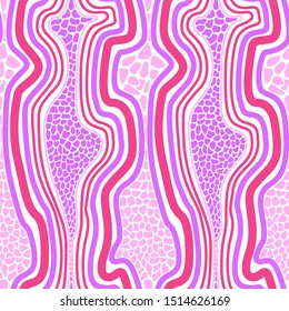 vector freeform shape and lines seamless pattern on white