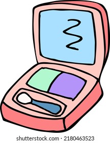dibujo vectorial de sombra ocular en colores verde y púrpura