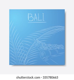 Vector freehand drawing. Postcard greeting card template.