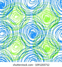 Vector freehand drawing seamless background. Pattern with abstract illustration