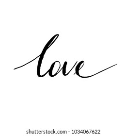 Vector freehand letters love text doodles, valentine s day
