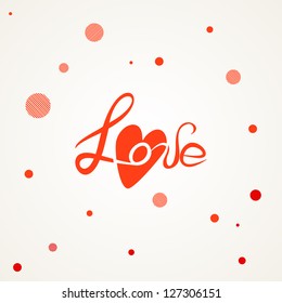 Vector freehand letters "love" text doodles