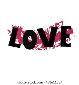 Vector freehand letters "love" text doodles, Handmade vector calligraphy
