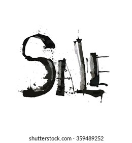 Vector freehand letters "sale" text doodles, valentine's day