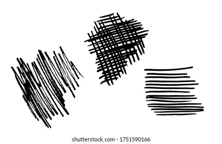 Vector freehand scribble collection isolated on white background. Hand drawn abstract illustration. Texture of writing materials. Handwritten doodles and pencil strokes