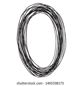 vector freehand sketch frame round oval