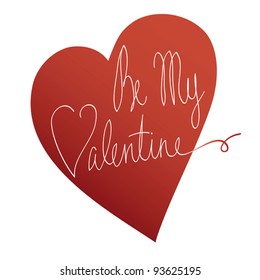 Vector freehand words "Be My Valentine"