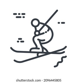 Vektorfreeski-Luftlinie-Symbol einzeln auf transparentem Hintergrund