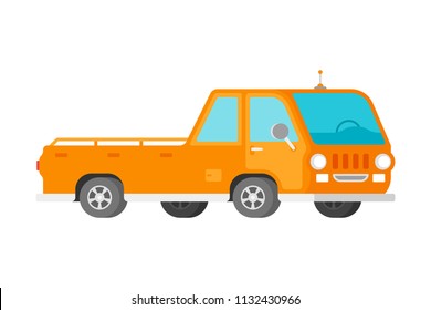 Vector freight open body truck in flat style