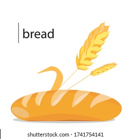 vector french bread icon. Flat illustration of bread baguette isolated on a white background. Traditional food sign symbol. 
Agriculture wheat logo template vector icon design

