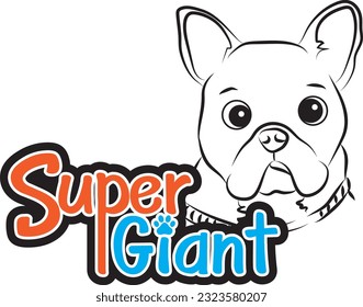 vector French Bulldog name superGiant