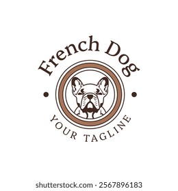 Vector french dog logo. Perfect for any business especially related to dog animal characters.