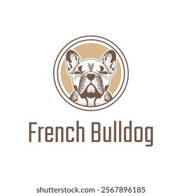 Vector french dog logo. Perfect for any business especially related to dog animal characters.