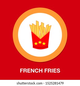 vector french fries box illustration isolated, snack meal