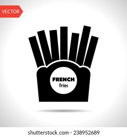 Vector french fries icon. Food icon. Eps10