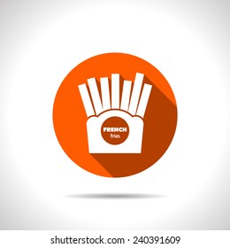 Vector french fries icon. Food icon. Eps10