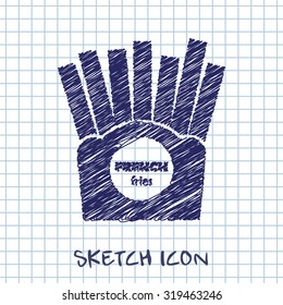 Vector french fries icon. Food icon. Eps10