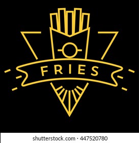 Vector French Fries Icon with Linear Style