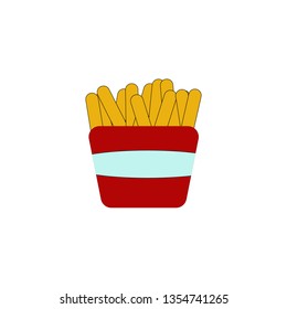 Vector. French fries on a white background, isolation