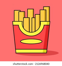 vector of french fries. with outline. Perfect for coloring books, stickers, clip art, educational methods and more.
