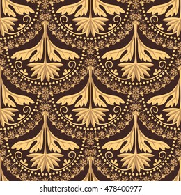 Vector French lace seamless pattern with floral motive