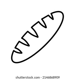 Vector french line bread illustration baguette logo. Food bread flat hot icon