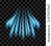Vector fresh air flow from the conditioner. Sparkling light effect with blue rays. Imitation cold wind or frost on checkered background.